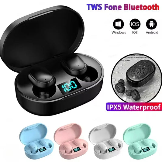 E6S Wireless Bluetooth Earphones – TWS Headset with Noise Cancelling & Microphone