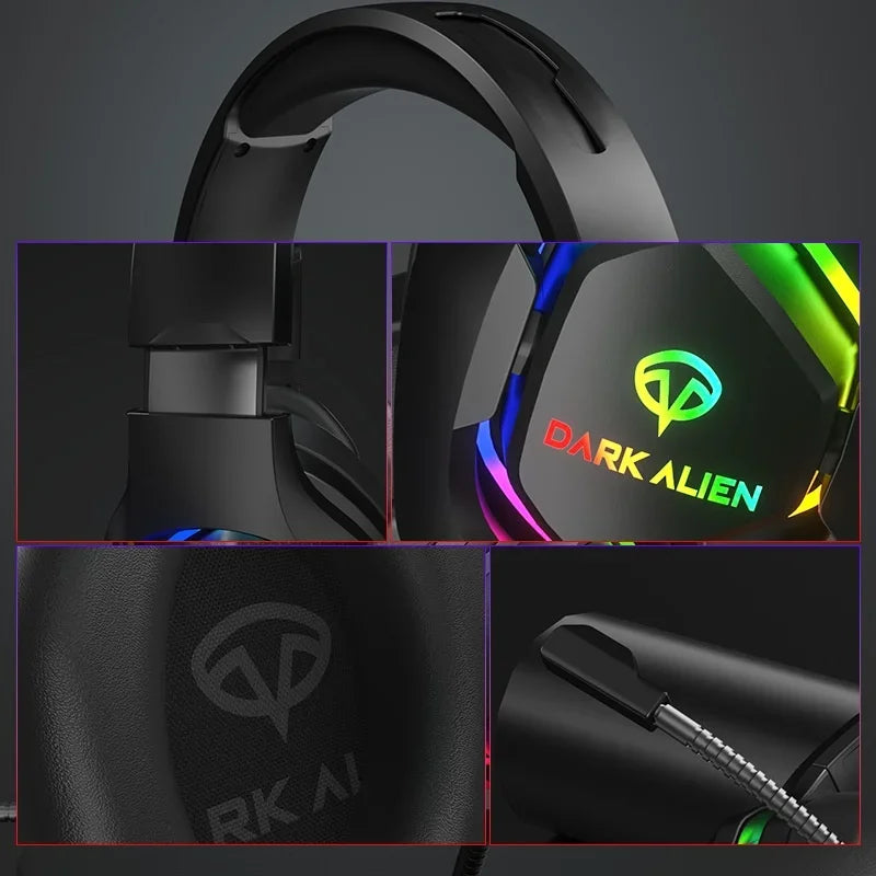 EKSA E1000 Gaming Headset, 7.1 Surround Sound RGB USB Headphones for PC PS4 PS5