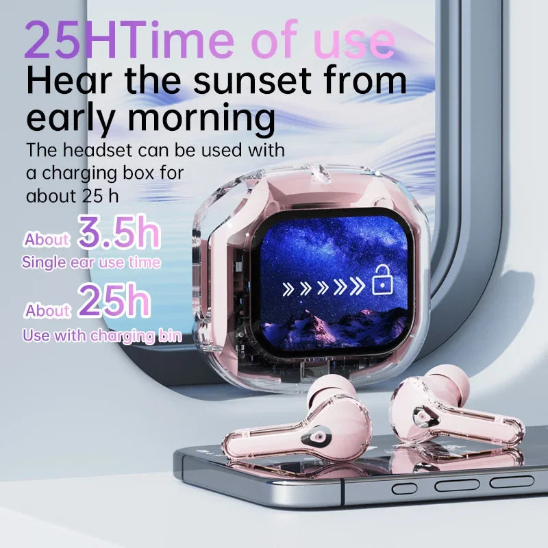 Bluetooth 5.4 Wireless Earbuds – ANC Noise Cancelling Gaming Earphones with Touch Screen