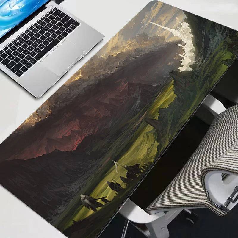 Gaming Accessories Mouse Pad Laptop Anime Gamer Keyboard Mousepad PC L-Lords The Rings Kawaii Extended Table Mat 900x400 Carpet